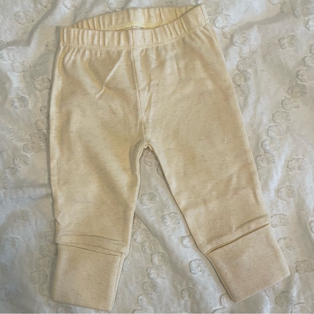 Monica and Andy Hello Baby Pant / Yellow Heather/ 3-6m / Organic Cotton